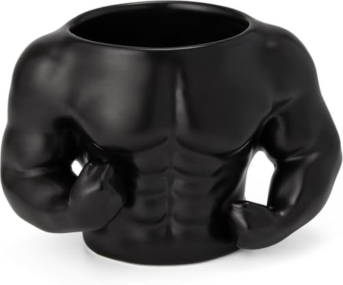 Tuoservo Taza de café muscular 3D, gimnasio muscular, fitness, dieta Little Miss Weights Diet, tazas de café divertidas, taza de cerámica novedosa, regalos para mujeres, hombres, amantes del gimnasio,
