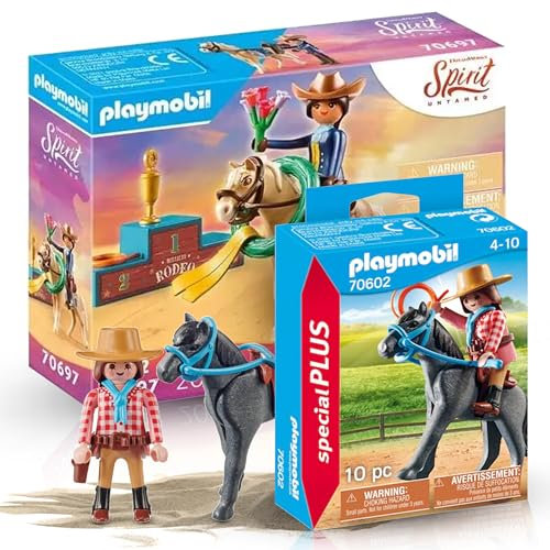 PLAYMOBIL 70697 Spirit Rodeo PRU 70602 Westernreiterin – Dein spannendes Abenteuer im Wilden Westen!