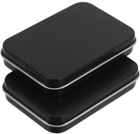 HEALSOPTHY 2 Stück-pack Wiederverwendbare Zahnseidebox aus Blech mit Deckel Kompakt und Rechteckig für Reisen und Outdoor Aktivitäten