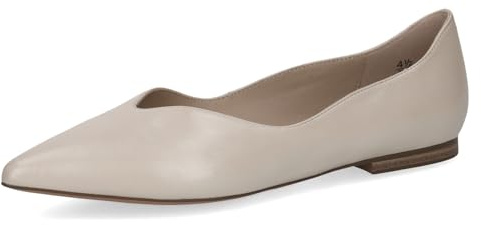 Caprice Damen Ballerinas aus Leder, Beige (Cream Perlato), 41