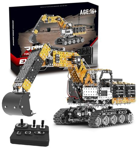 3D Metall Puzzle Baufahrzeug, Steampunk Mechanische Bagger DIY Montage Militärmodell Bausatz, Geburtstagsgeschenk Modellbausatz Erwachsene (2546 Teile)