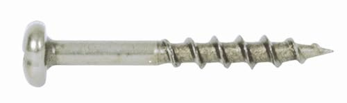 General Tools Phillips Square Drive Pan Head #8497, Self-Tapping Pocket Hole Screws, 1-1/4 Inch, 100-Pack, Coarse Thread
