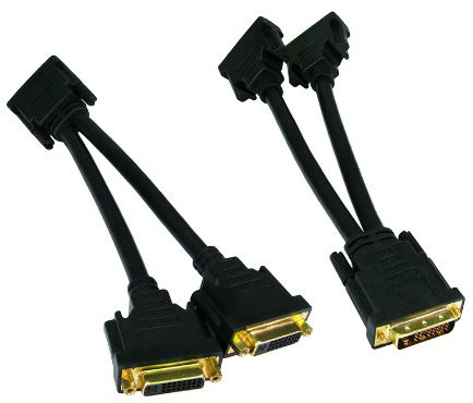 DVI Kabelverteiler Y-Adapter Kabel - Splits das DVI-D Signal Zum 2X DVI Monitore Vergoldeten