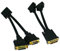 DVI Diviseur câble - Splits la DVI-D Signal vers Double DVI Moniteurs Plaqués Or