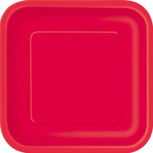 Unique Ruby Red Square Paper Plates
