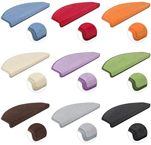 Kettelservice-Metzker Stufenmatten Vorwerk Uni Halbrund 65x24x4cm Sparset Treppenschutz Treppenteppich Bordeaux 15 Stück