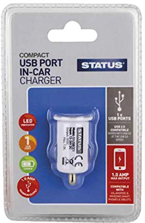 STATUS Car Charger, 12V | Charger Adapter | 1 USB Port | S1USBCC1PK6