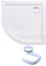 doporro Plato de ducha plano diseño Faro3W 80x80x4cm acrílico en blanco cuarto de circulo incl. válvula de desagüe AL01 adecuada para instalación a nivel del suelo y conexiones-DIN