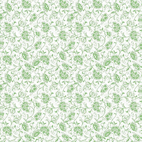 Sovie Home Tischdecke LIV in APFELGRÜN, 80 x 80 cm, aus Linclass® Airlaid, 1 Stück, Design mit üppigem Floraldesign in Apfelgrün auf weißem Hintergrund, stoffähnlich