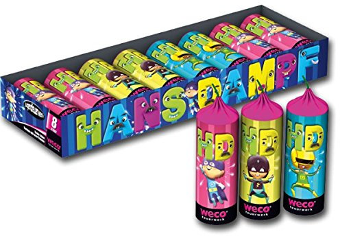 Hans Dampf - Jugendfeuerwerk - 8 fetzige Fontänen Kinderfeuerwerk