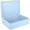 Creative Deco XL Blau Große Holzkiste mit Deckel | 40x30x14 cm (+/- 1cm) | Erinnerungsbox Baby Holzbox mit Deckel Lackiert Kasten | Für Dokumente, Spielzeuge, Werkzeuge| ROH & UNGESCHLIFFEN