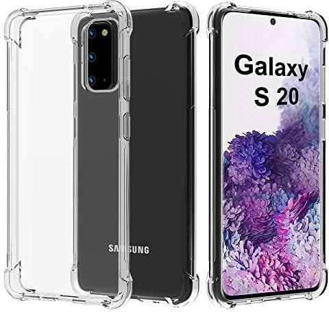 Migeec Hülle für Samsung Galaxy S20, Transparent Handyhülle mit 4-Ecken Stoßdämpfung, Nicht Vergilbende Stoßfest Stoßfänger Clear Case Schutzhülle