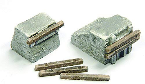 modellbahn-exklusiv Juweela 21614 - Prellbock Beton, Betonprellbock, 2 Stück, Spur N, 1:160