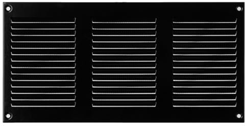 Negro 300x150 mm Rejilla de Ventilacion con Mosquitera, Metalica