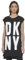 DKNY Women's Exploded Logo Cotton Blend Tunic T-Shirt, Black / White, XS