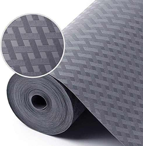 Kitchen Shelf Liner Non Adhensive,Cabinet Drawer Mat Gray 23.6× 393.7 | Non Adhesive, Non Slip,Use as Kitchen Shelf Drawer Cupboard EVA Liner Refrigerator Mat,Washable, Waterproof, Easy to Cut
