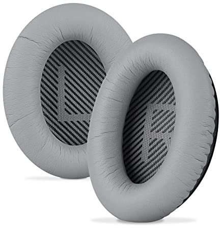 Cuscinetti auricolari di ricambio per cuffie Bose QC45 QC35 QC35 ii Gaming QC15 QC25 AE2 AE2i AE2w SoundTrue SoundLink Around-Ear cuscinetti auricolari (pelle proteica/grigio)
