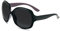 KoKoBin Mode Polarisierte Damen Sonnenbrille Outdoor UV400 Schutz Brille mit großem Gestell Außen schwarz und innen lila