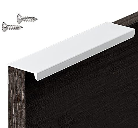 6 Piezas Tiradores Ocultos para Armario, Pomos de Cocina, Tiradores de Puerta, Aluminio Tiradores para Cajones, Blanco puro para Armario, Dormitorio, Cuarto de Baño,Cómoda