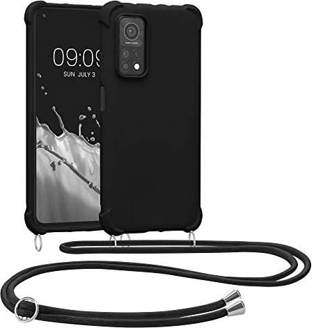 kwmobile Necklace Case kompatibel mit Xiaomi Mi 10T / Mi 10T Pro Hülle - Cover mit Kordel zum Umhängen - Silikon Schutzhülle Schwarz
