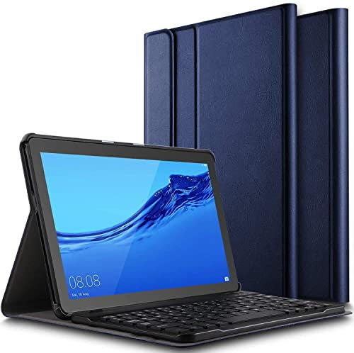 Custodia con Tastiera per Xiaomi Pad 5/ Mi Pad 5 Pro 11 2021, Rimovibile Magnetica Sottile Pelle Cover con Tastiera Bluetooth Wireless QWERTY Layout Per Xiaomi Pad5 (Blu)