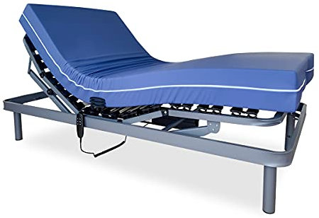 DUÉRMETE ONLINE - Pack Cama Eléctrica Articulada Reforzada Ergomedic Pro + Colchón Sanitario Sanipur, 105x190