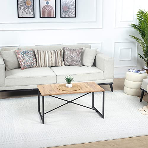 Livabliss Monaco Boho Teppich für Wohnzimmer und Schlafzimmer - Großer Esszimmerteppich 160x213 cm Mit Geometrischem Muster, Skandinavisch Modern in Creme