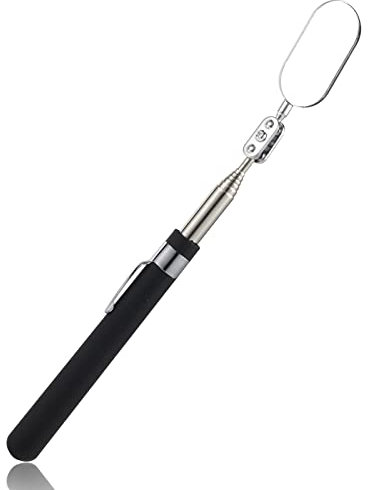 Savita Teleskop-Inspektionsspiegel, Ovale Teleskop Spiegel Werkzeug mit Verlängertem Griff Inspektionsspiegel für Werkzeugmaschinen zur Überprüfung des Fahrzeugzustands (24~95cm Griff)