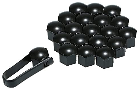 FGAITH 20pcs 17mm 19mm Cache-écrous De Boulon De Roue pour Audi A4 A6 A3 A5 Q3 Q5 Q7, Capuchons D'éCrou De Roue, Pneu Couvercle Enjoliveurs De avec Outil De Retrai,17MM-B01