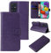 LBH Handy Hülle für Samsung Galaxy A51 Case Handytasche Schmetterling Blumen Flower Standfunktion Schutzhülle Magnet Rundum Schutz 360 Grad Flipcase Cover Violett