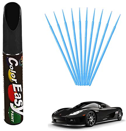 Cutiolly Lack Reparaturstift, Schwarz, 1pcs, Wasserfest, Autolack Korrekturstift, mit 10 Lackpinsel Auto