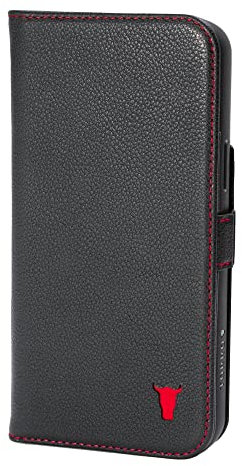 TORRO Hülle kompatibel mit iPhone 14 Pro Max – Premium Lederhülle mit Kartenfächern (kompatibel mit Offiziellen MagSafe-Ladegeräten) – Schwarz