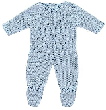 Miniland Strickpyjama, blau, für 38cm Puppen recycelten Fasern. Miniland Dolls