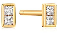 Ania Haie Damen-Ohrstecker 925er Silber Zirkonia One Size, Gold 32021626