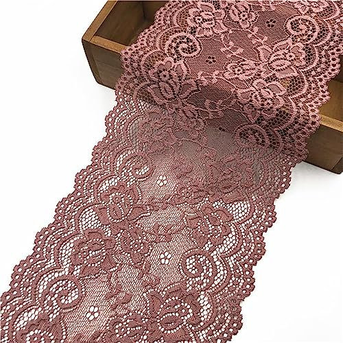 15 Yards 15 cm Breite Vintage Spitzenband, Spitzenbordüre Spitzenborte Zierband Dekoband Spitzenstoff Spitzenbesatz HäKelband Lace Textilborte WäSchespitze Spitzen zum Nähen, DIY(Lila rötlich)