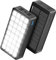 【New Upgrade】Portable Solar Charger 30000mAh, Solar Power Bank with 4 Outputs & Dual Inputs 32 LEDs Flashlight, Waterproof Charger Fast Charging Battery Pack for Smartphones Tablets Outdoors (black)