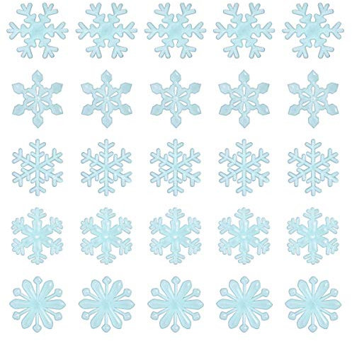 50 Stück Schneeflocken-Aufkleber, leuchtet im Dunkeln, blaue Schneeflocken, Wandaufkleber, Weihnachtsaufkleber, leuchtende Fensteraufkleber für Heimdekoration, Wandkunst, Fenster, Kinderzimmer,