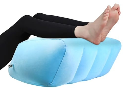 Fulushouxi Almohada para Piernas, Almohadas Inflables de Cuña, Cojín para Piernas Dormir, Almohadas Cuña Elevar Piernass, Almohada para Rodillas, Mejorar Circulación Sanguínea(Azul)