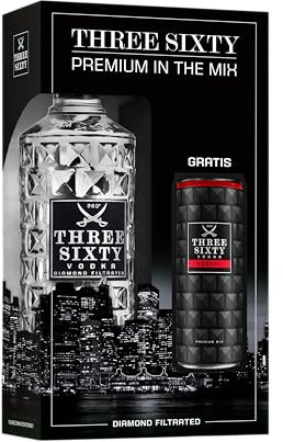 THREE SIXTY VODKA Geschenkverpackung | Original 0,7l, 37,5% vol. + RTD Dose Vodka Energy 0,33l, 10% vol.