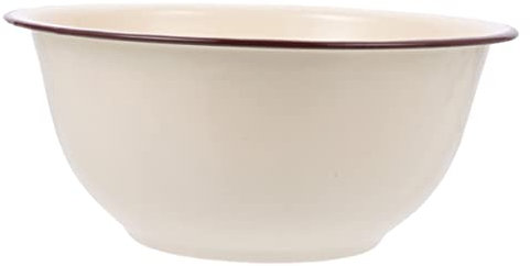 IMIKEYA Enamel Bowl Vintage Retro Kitchenware Household Enamel Bowl Handles Food Storage Basin