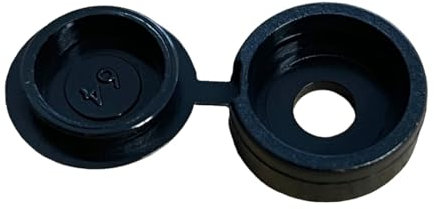 JAM2DAY 50 x Screw Cover Caps for 6-8 Gauge Screws (Metric 3.5 to 4.2), Hinged Type (Black)