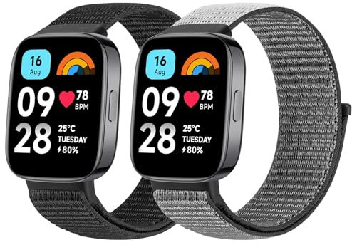 BTTNG Correa Compatible con Xiaomi Redmi Watch 3 Active para Mujeres y Hombres, Pulsera de Nylon Transpirable Ajustable Correa Deportiva Solo Loop de Repuesto para Redmi Watch 3 Active
