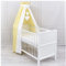 Baby Delux Babybett Himmel Betthimmel Baumwolle Baldachin für Babybett Kinderbett Wiege Stubenwagen Himmelstange Applikationen Herz Deko (Gelb, ohne Himmelstange)