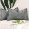 Madizz 2er Set Chenille Samt mit Rand Kissenbezüge Weiche Dekorativ Zierkissenbezüge Modern Kissenhülle für Sofa Wohnzimmer Schlafzimmer Dunkelgrau 40x60 cm