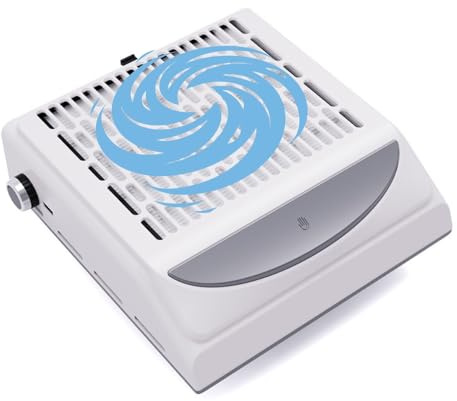 MOKEKA Aspirapolvere per Unghie da 80W, aspiratore unghie professionale con Velocità Regolabile, Filtro Riutilizzabile e USB per Ricarica Smartphone (Bianco)