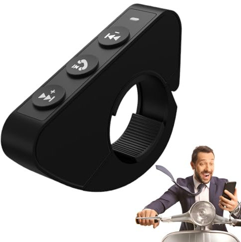 Control Remoto Multimedia BT, botón Multimedia BT - Controlador de Volante Impermeable BT 5.0 | Botón Remoto inalámbrico, Control de Volumen, BT, para vehículo eléctrico, Moto