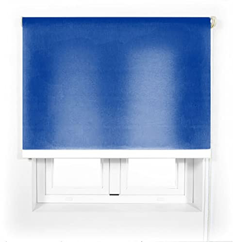 Acomoda Textil - Estor Translucido Liso de Fácil Instalación. Persiana Enrollable para Ventanas y Puertas. (Azul, 60x180 cm)