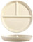 Hoshisea Platos Llanos de Cerámica, Platos Con Compartimentos, Platos Divididos de Cerámica,Plato Ceramica Infantil, para Comidas Divididas, Fiestas, Refrigerios, Postres (Blanco Lechoso)