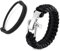 ZENGSING Paracord Armband für Männer und Frauen, Notfall-Rettung Fallschirmseil Armband, Survivalarmband, Handgeflochten mit Edelstahlverschluss, Segeltau Surferarmband (Schwarz)