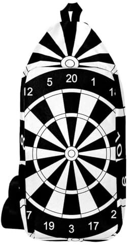 Darts Board mit zwanzig schwarz-weißen Sektoren, Schulter-Rucksack, Schultertasche, Umhängetasche, Reisetasche, Wandern, Tagesrucksack für Männer und Frauen, multi, 16x36.5x8.4cm/6.3x14.4x3.3in